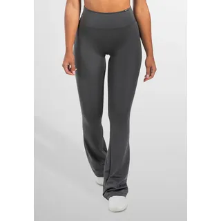 Smilodox Leggings Loreen, Flared Seamless Sportleggings, Blickdicht Slim Fit Booty Yogahose, Elastisch Fitnessleggings, Workout Gym Yoga grau M