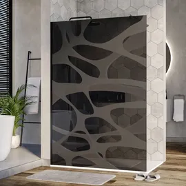 Bernstein Duschabtrennung Walk-In Nano Echtglas EX101 Milchglas-Muster Wave 140cm