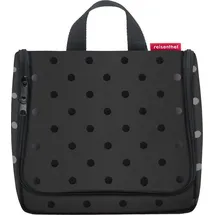 Reisenthel toiletbag Glossy dot Black - praktischer Kulturbeutel mit Haken, wasserabweisendes Material