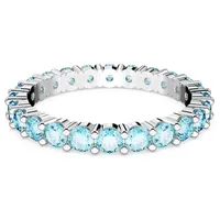 Swarovski Matrix Ring, Rundschliff, Blau, Rhodiniert | 55