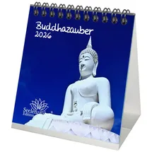 Seelenzauber Tischkalender Buddhazauber Tischkalender 10cm x 10cm für 2026 Zen Buddha weiß