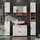 Vicco Irma Halbhochschrank 30 x 81 cm Weiß Hochglanz/Eiche Holz