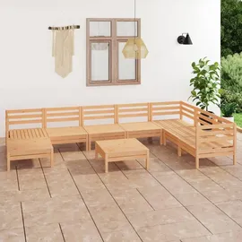 vidaXL Garten-Lounge-Set 9-tlg. Massivholz Kiefer braun