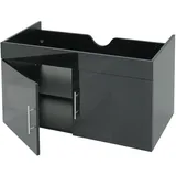 Mendler Waschbeckenunterschrank HWC-D16, Waschtischunterschrank Waschtisch Unterschrank Badmöbel, FSC® hochglanz 90cm ~ schwarz