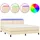 vidaXL Boxspringbett mit Matratze & LED Creme 180x200 cm Stoff