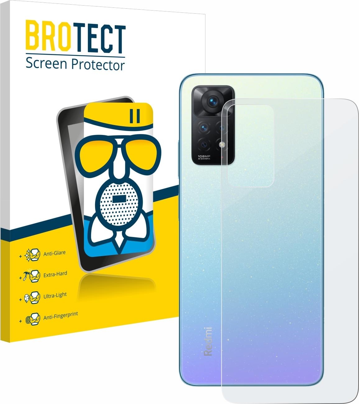 BROTECT AirGlass Panzerglasfolie Matt (1 Stück, Xiaomi Redmi Note 11 Pro), Smartphone Schutzfolie