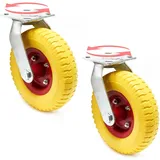 Wiltec Lenkrollen Set 2x Ø220mm bis 100 kg Gelb
