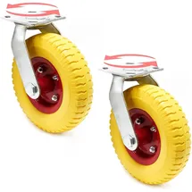 Wiltec Lenkrollen Set 2x Ø220mm bis 100 kg Gelb