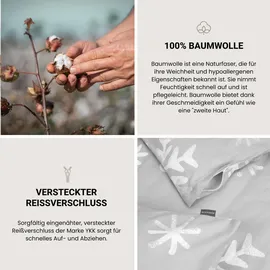 SCHIESSER Bettwäscheset Skadi - Feinbiber - 2-teilig - 135 x 200 cm - Grau