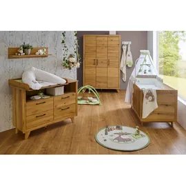 JIMMYLEE Wickelkommode Berta, Eiche, Holzwerkstoff, Eiche, teilmassiv,Hartholz,Hartholz, 131x90x77 cm, Babymöbel, Wickelkommoden & Zubehör, Wickelkommoden