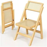 LuxusKollektion Rattanstuhl Esszimmerstuhl klappbar Küchenstuhl Rattan Boho 1 braun