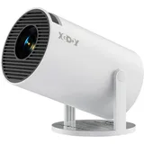XGODY LCD-Beamer (8000:1, 1280 x 720 px, Mini Projektor mit 100-Zoll-Projektionsfläche, 180 Grad Winkel) weiß