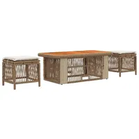 vidaXL Garten Essgruppe 4-tlg. Beige/Creme