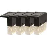 Star Trading LED Solar-Wandleuchte 4er Set Kunststoff 6,5 cm spritzwassergeschützt schwarz