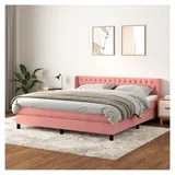 Lattenrost mit Matratze, Rosa, 180 x 200 cm, Velours, Plattform, mit Lattenhalter, einfache Montage, für Schlafzimmer, Erwachsene