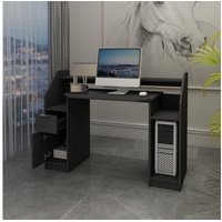 ML-DESIGN Schreibtisch Computertisch Bürotisch Arbeitstisch PC-Tisch Laptop Tisch Büromöbel, Schwarz offenen Ablagefächern 123,2x90cm Holz für Home Office schwarz