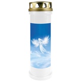 HS Candle 5er Pack Grabkerzen mit Motiv, Grablicht mit Brenndauer von ca. 4 Tage, Motiv: Engel Wolke, in vielen weiteren Varianten
