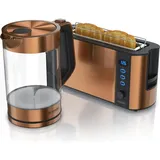 Arendo Frühstücksset, 2200W Wasserkocher / Edelstahl Kupfer - Naturbelassen/Kupfer