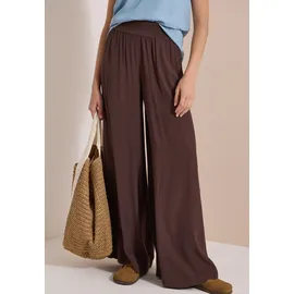 Cecil Stoffhose CECIL, Damen, Gr. XL Länge 32, braun cacao, Stoff, 100% Viskose, unifarben, Loose Fit, lang, Hosen Stoffhose, mit Elastikbund
