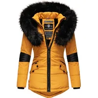 NAVAHOO Damen Winterjacke edle Steppjacke mit Schwarzem Kunstpelzkragen Nirvana