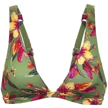 LASCANA Triangel-Bikini-Top Damen salbei-pink bedruckt Gr.38 Cup C/D