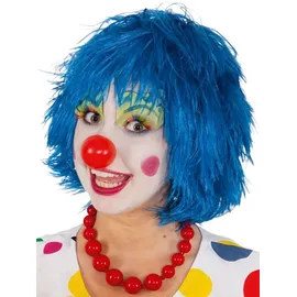 Orlob Clown-Perücke bunte Haare für Clown blau Karneval Fasching