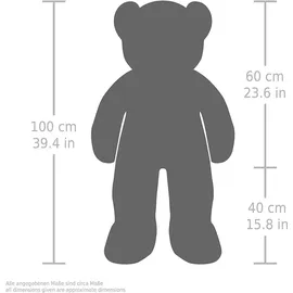 Brubaker XXL Teddybär 100 cm Weiß mit einem I Love You Herz Stofftier Plüschtier Kuscheltier