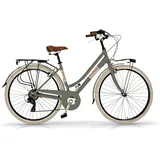 Via Veneto VV605AL Damenfahrrad Citybike 28 Zoll Grau | Fahrrad Damen Retro Cityräder City Bike | 6 Gänge, Aluminiumrahmen, Schutzblech, LED-Licht und Gepäckträger City-Bike Damen