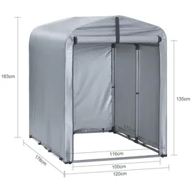 SoBuy Fahrradgarage für 1-2 Fahrräder, wetterfest, grau, silber