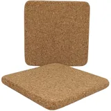 2 Stück Kork-Untersetzer (quadratisch) für Pfanne, Glas, Topf, Bindereibedarf, 17,5 x 17,5, 71013