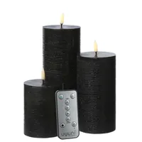uYuni LED Kerzenset PIA 3 Größen schwarz