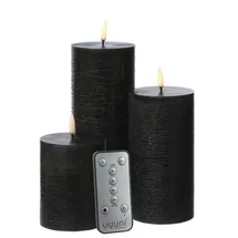 uYuni LED Kerzenset PIA 3 Größen schwarz