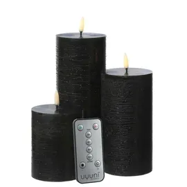 uYuni LED Kerzenset PIA 3 Größen schwarz