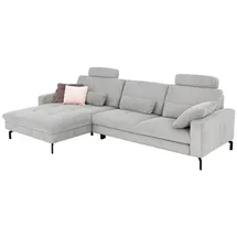 die planbar Ecksofa Kaltschaum-Polsterung 3-Sitzer Grau