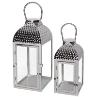 Mojawo - 2er Laternen Set Edelstahl Silber