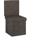 Relaxdays Sitzhocker mit Lehne HxBxT:73x38x38cm, stabiler Sitzcube Fußablage Aufbewahrungsbox Deckel abnehmbar,braun