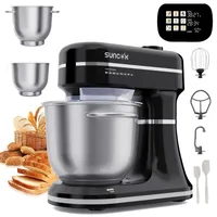Multifunktions-knetmaschine, mit Zwei Rührschüsseln Aus Edelstahl: 4,5 L Und 5,5 L. leistungsstarker 1500-w-motor, Geräuschpegel 59 Db. mixer, Geeignet Für Backwaren Und Zum Kneten Von Teig – Schwarz