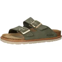 ROHDE Hausschuh ROHDE "Rohde Hausschuhe Veloursleder", Damen, Gr. 38, grün (olive), Veloursleder, Schuhe Hausschuh