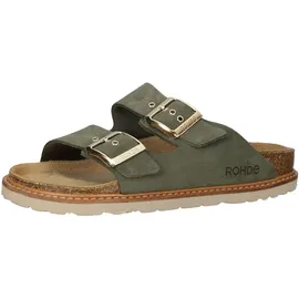 ROHDE Hausschuh ROHDE "Rohde Hausschuhe Veloursleder", Damen, Gr. 38, grün (olive), Veloursleder, Schuhe Hausschuh
