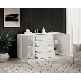 Die Möbelfundgrube Sideboard weiß Hochglanz 165 cm 2-türig - SPICE,