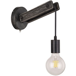 Wandlampe dimmbar Vintage Smart Home Leuchte Industrial Vintage Wandleuchte Holz Innen, Sprach- und App Steuerung, Farbwechsel,10W RGB LED warmweiß - kaltweiß, LxBxH 23,5 x 12 x 19,5 cm