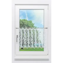 Plauener Spitze® Scheibengardine Loop (1 St), transparent, HxB 47x129.6cm weiß 129 cm x 47 cm