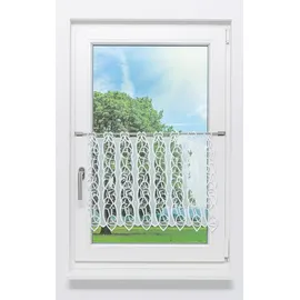 Plauener Spitze® Scheibengardine Loop (1 St), transparent, HxB 47x129.6cm weiß 129 cm x 47 cm