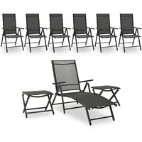 vidaXL 9-tlg. Garten-Lounge-Set Schwarz und Anthrazit