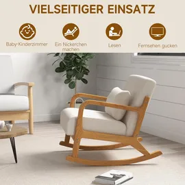 Homcom Schaukelsessel,, Creme, Metall, 92x81.5x64.5 cm Wohnzimmer, Sessel, Schaukelstühle