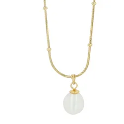 Kette mit Anhänger ADELIA ́S "Neuheit 2025 - Damen Edelstahl Halskette mit Anhänger mit Perle", gold, perle, Halsketten, Damen, unbekannt, Edelstahl