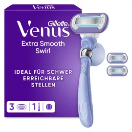 Gillette Deluxe Smooth Swirl Rasierer + 3 Klingen
