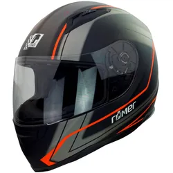 Motorradhelm RÖMER HELME "Regensburg" Gr. L, schwarz (schwarz, neonorange), Helme, L