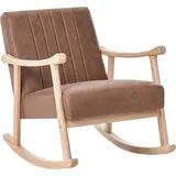 Beliani Schaukelsessel LEKNES Kunstleder 63 x 78 x 96 cm Braun