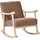 Beliani Schaukelsessel LEKNES Kunstleder 63 x 78 x 96 cm Braun